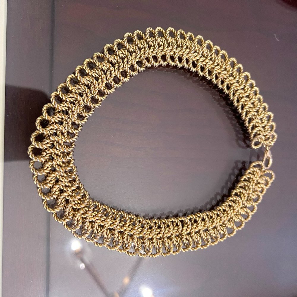Gold Braided Chain Link Necklace!